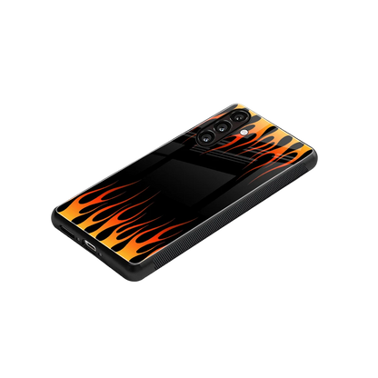 Flames Hot Red stylish phone case for samsung galaxy a16 5g | glossy glass and slim fit