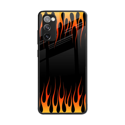 Flames Hot Red back phone cover | glass case for samsung galaxy s20 fe