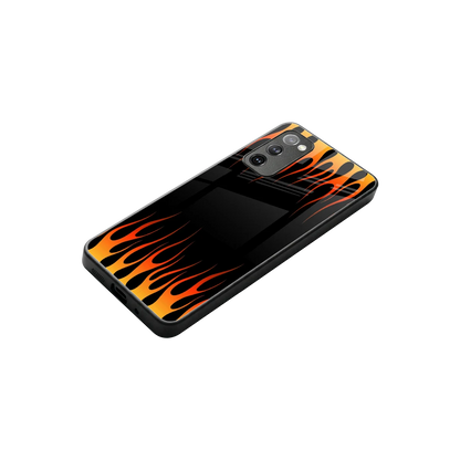 Flames Hot Red stylish phone case for samsung galaxy s20 fe | glossy glass and slim fit