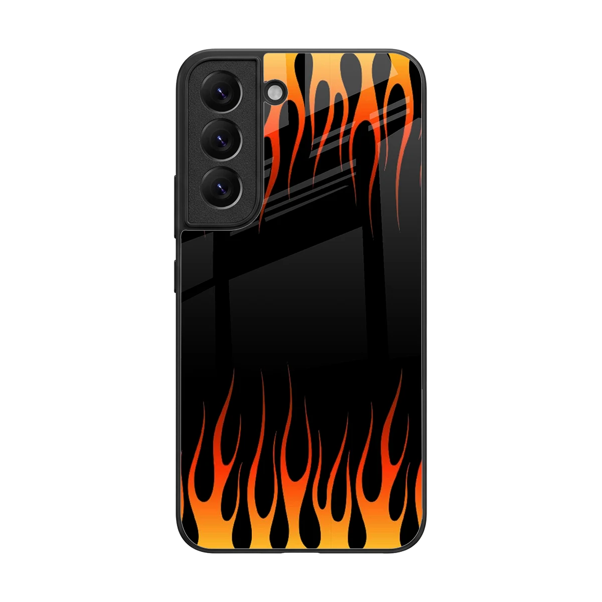 Flames Hot Red back phone cover | glass case for samsung galaxy s22