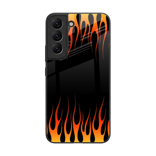 Flames Hot Red back phone cover | glass case for samsung galaxy s22