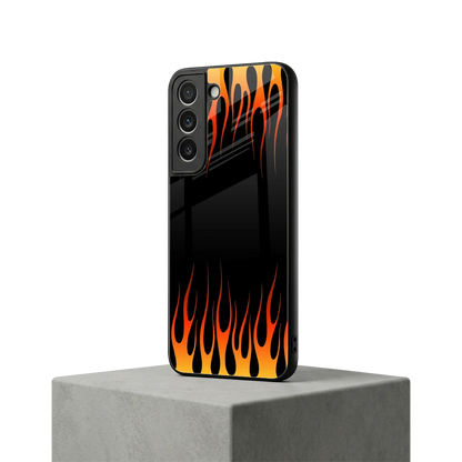 Flames Hot Red samsung galaxy s22 mobile cover | shockproof glass phone case