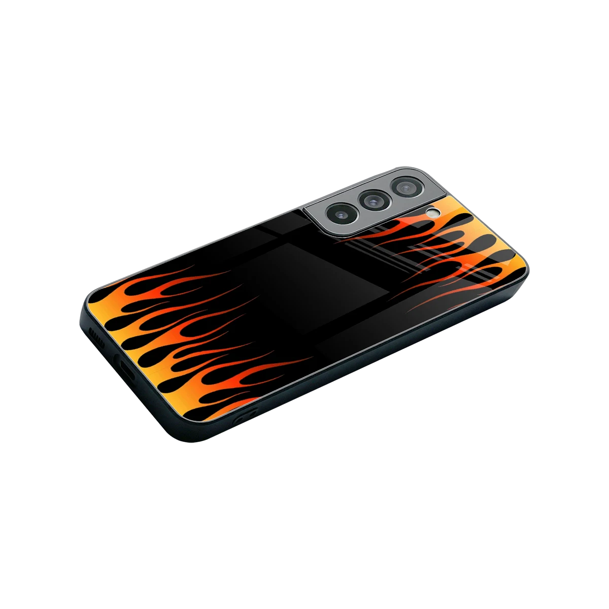 Flames Hot Red stylish phone case for samsung galaxy s22 | glossy glass and slim fit