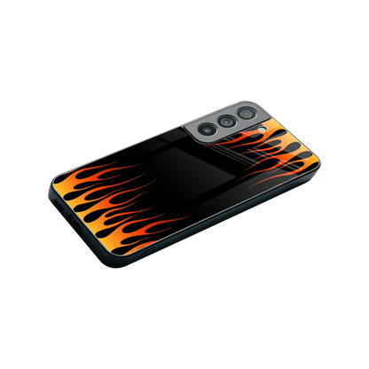 Flames Hot Red stylish phone case for samsung galaxy s22 | glossy glass and slim fit