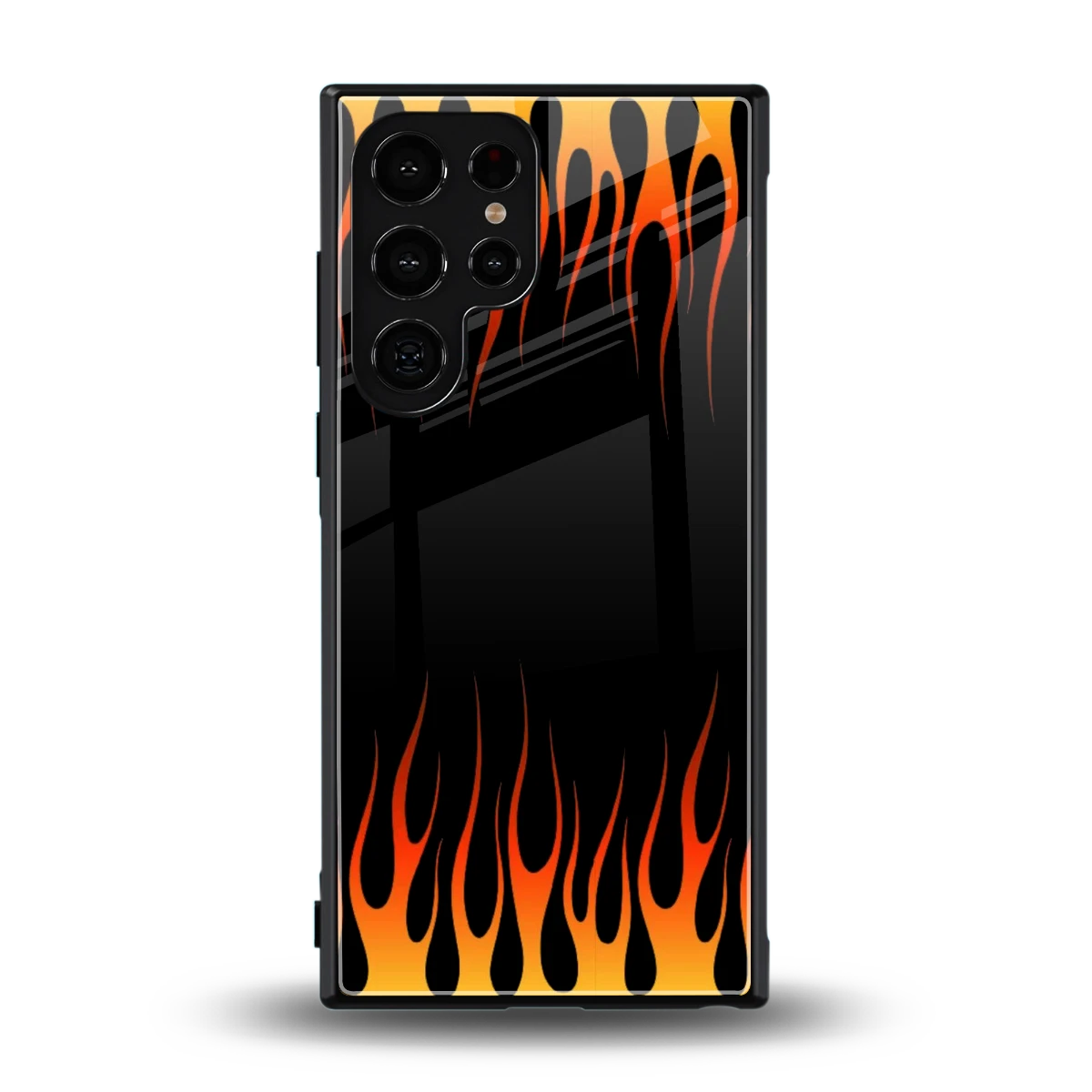 Flames Hot Red back phone cover | glass case for samsung galaxy s23 ultra