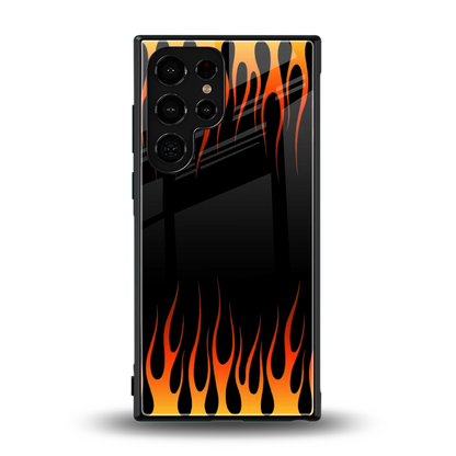 Flames Hot Red back phone cover | glass case for samsung galaxy s23 ultra