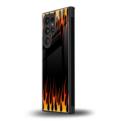 Flames Hot Red samsung galaxy s23 ultra mobile cover | shockproof glass phone case