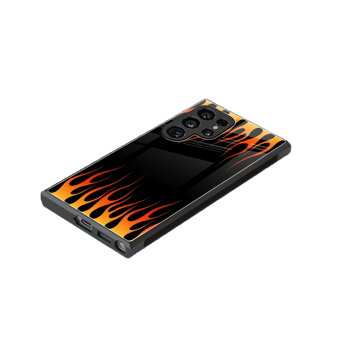 Flames Hot Red stylish phone case for samsung galaxy s23 ultra | glossy glass and slim fit
