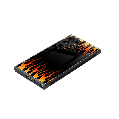 Flames Hot Red stylish phone case for samsung galaxy s24 ultra | glossy glass and slim fit