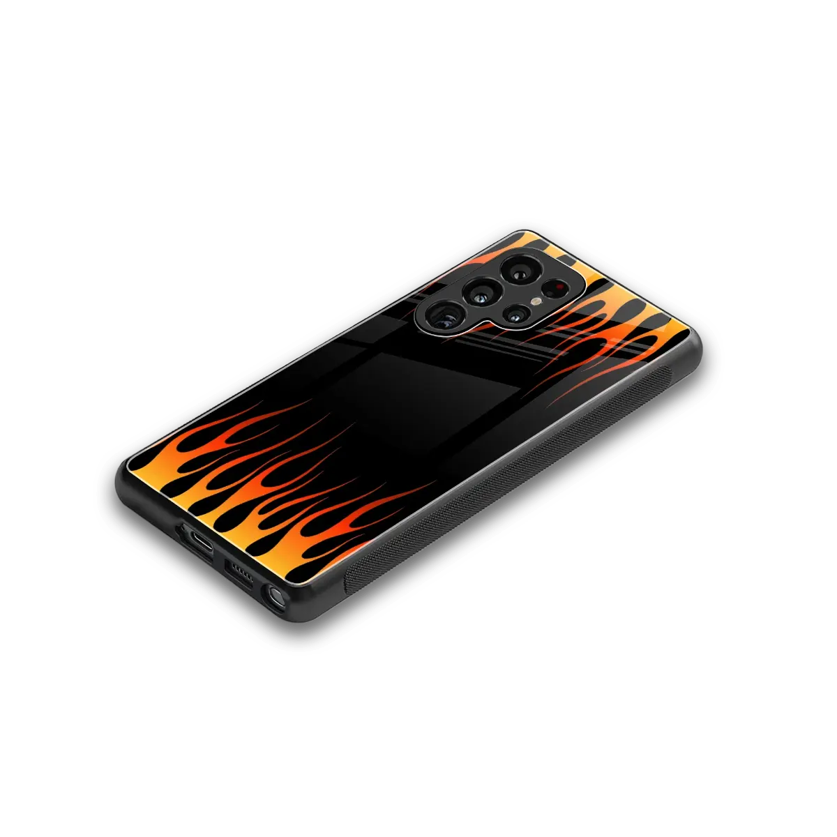 Flames Hot Red stylish phone case for samsung galaxy s26 ultra | glossy glass and slim fit