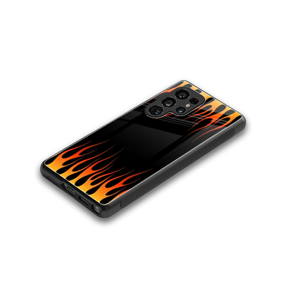 Flames Hot Red stylish phone case for samsung galaxy s26 ultra | glossy glass and slim fit