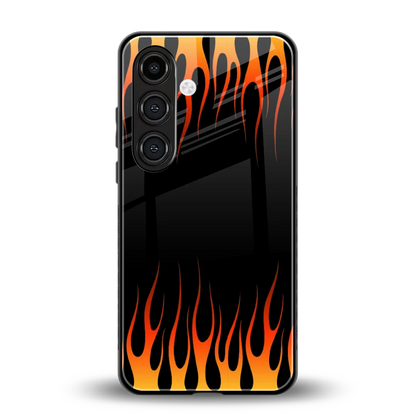 Flames Hot Red back phone cover | glass case for samsung galaxy s24
