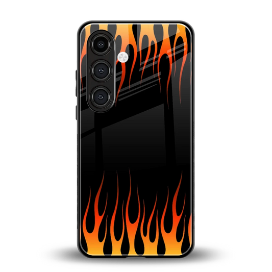 Flames Hot Red back phone cover | glass case for samsung galaxy s24