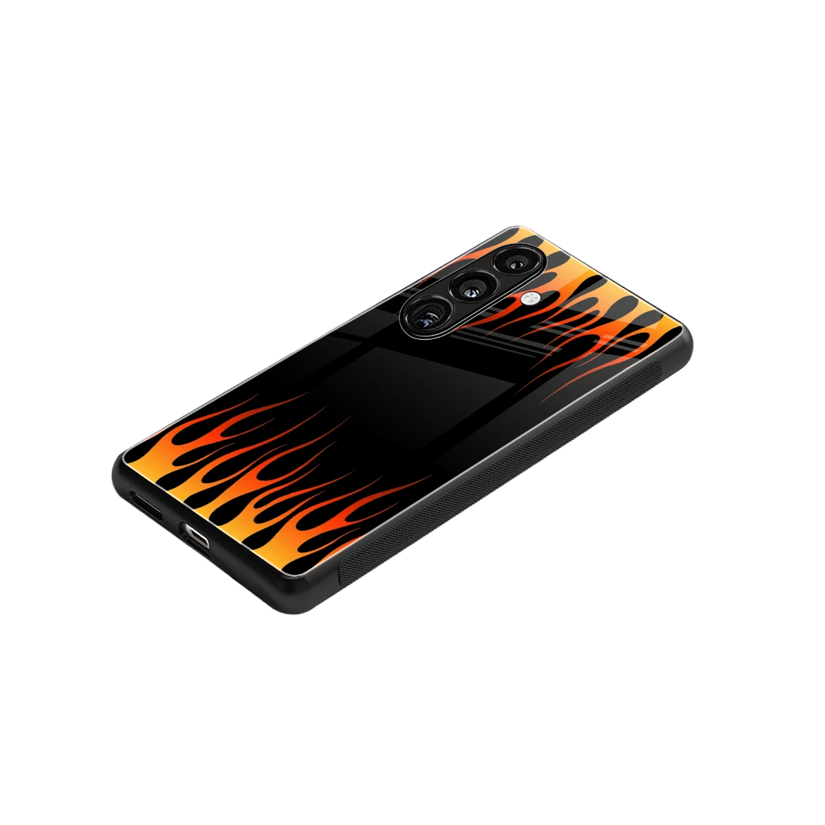 Flames Hot Red stylish phone case for samsung galaxy s24 | glossy glass and slim fit