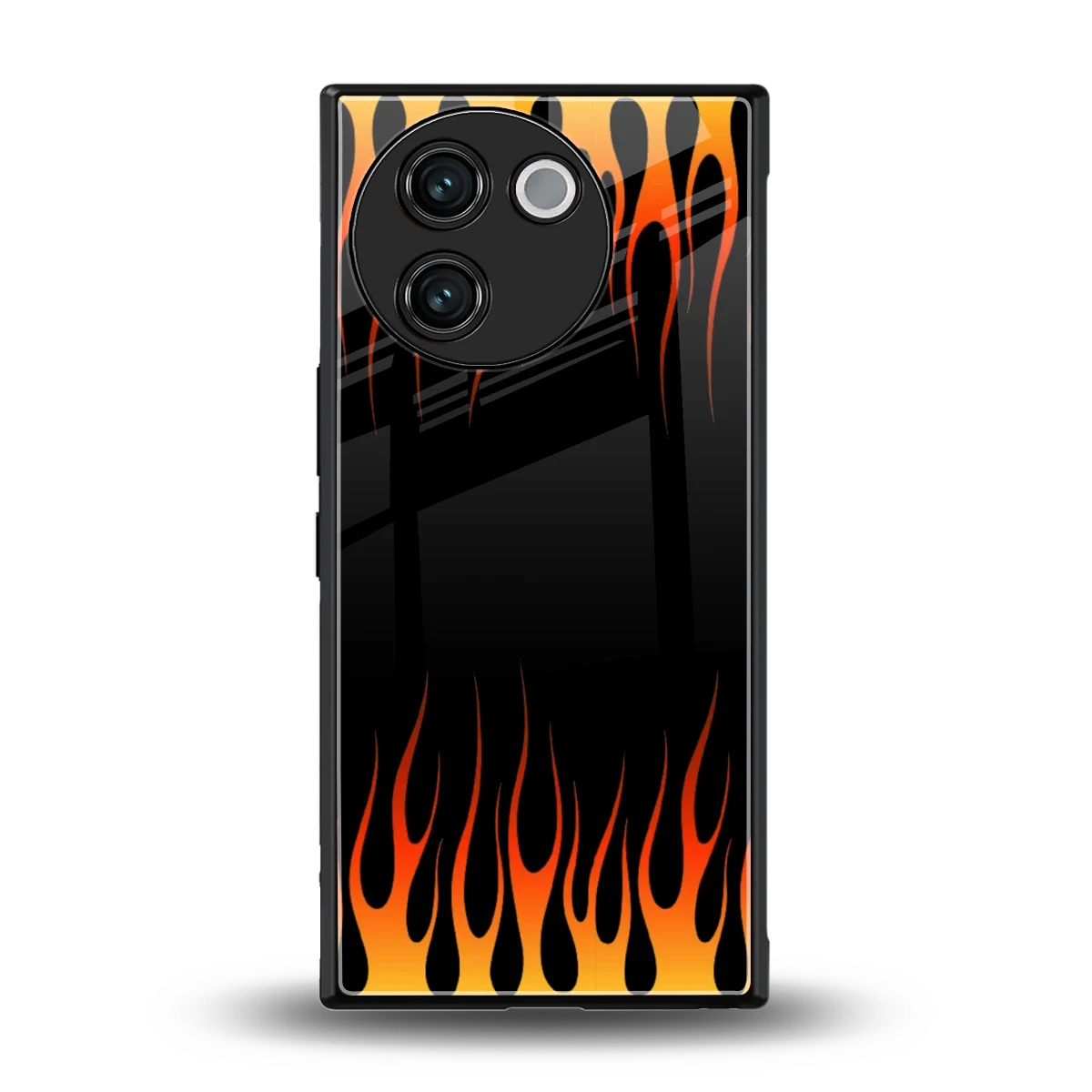 Flames Hot Red back phone cover | glass case for vivo v30e