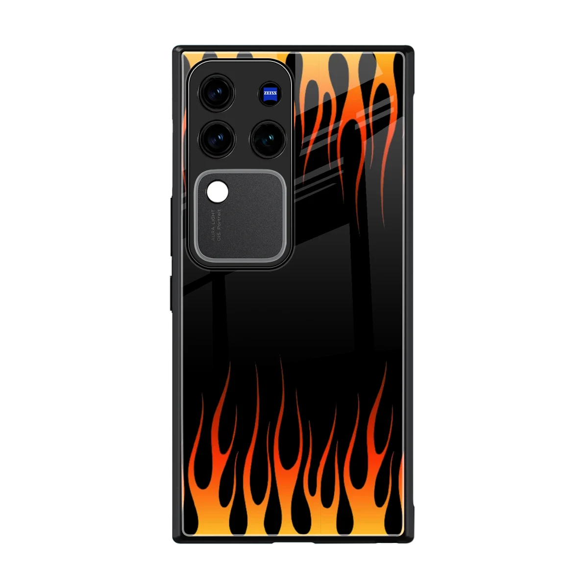 Flames Hot Red back phone cover | glass case forvivo v30 pro