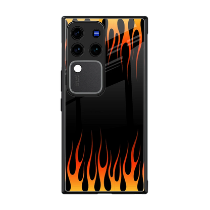 Flames Hot Red back phone cover | glass case forvivo v30 pro