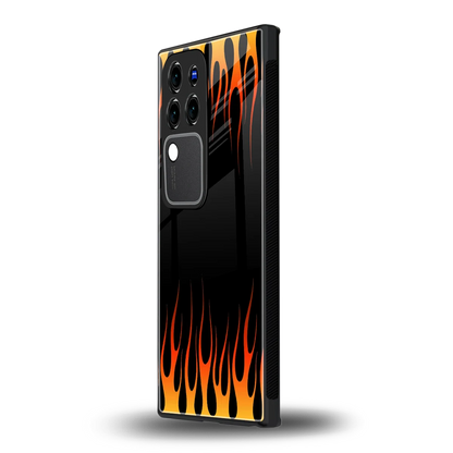 Flames Hot Redvivo v30 pro mobile cover | shockproof glass phone case