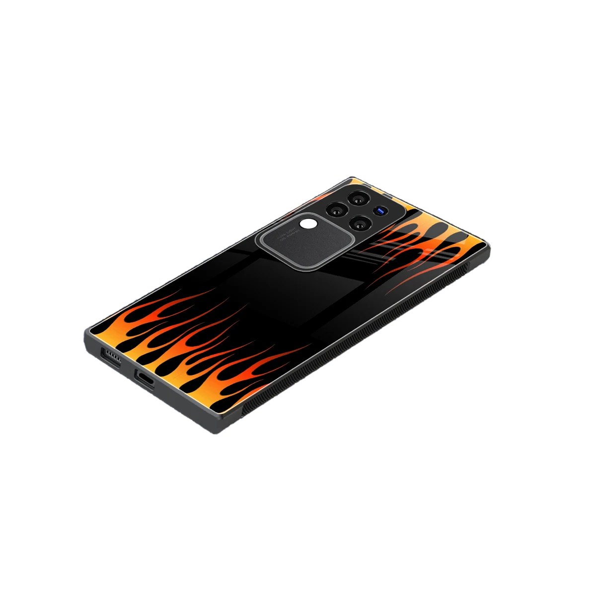 Flames Hot Red stylish phone case forvivo v30 pro | glossy glass and slim fit