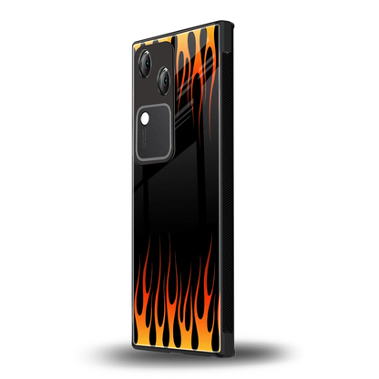 Flames Hot Red vivo v30 mobile cover | shockproof glass phone case