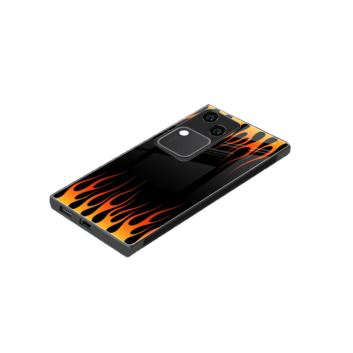 Flames Hot Red stylish phone case for vivo v30 | glossy glass and slim fit
