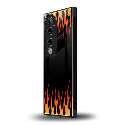 Flames Hot Red vivo v40 pro mobile cover | shockproof glass phone case