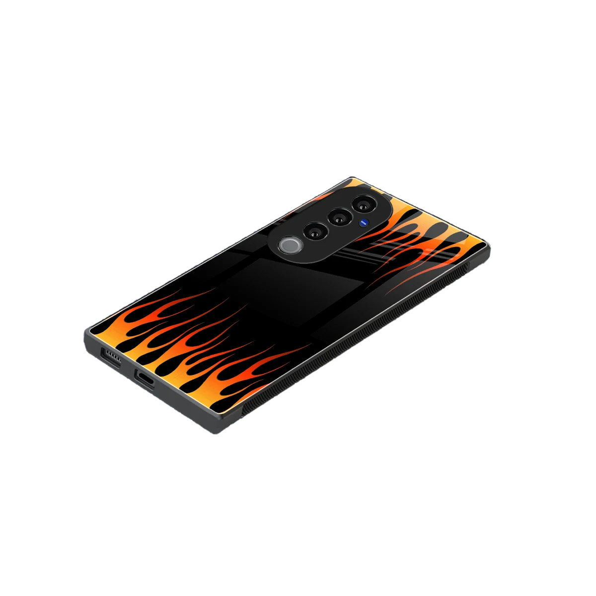 Flames Hot Red stylish phone case for vivo v40 pro | glossy glass and slim fit