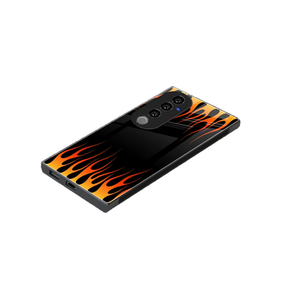Flames Hot Red stylish phone case for vivo v40 pro | glossy glass and slim fit