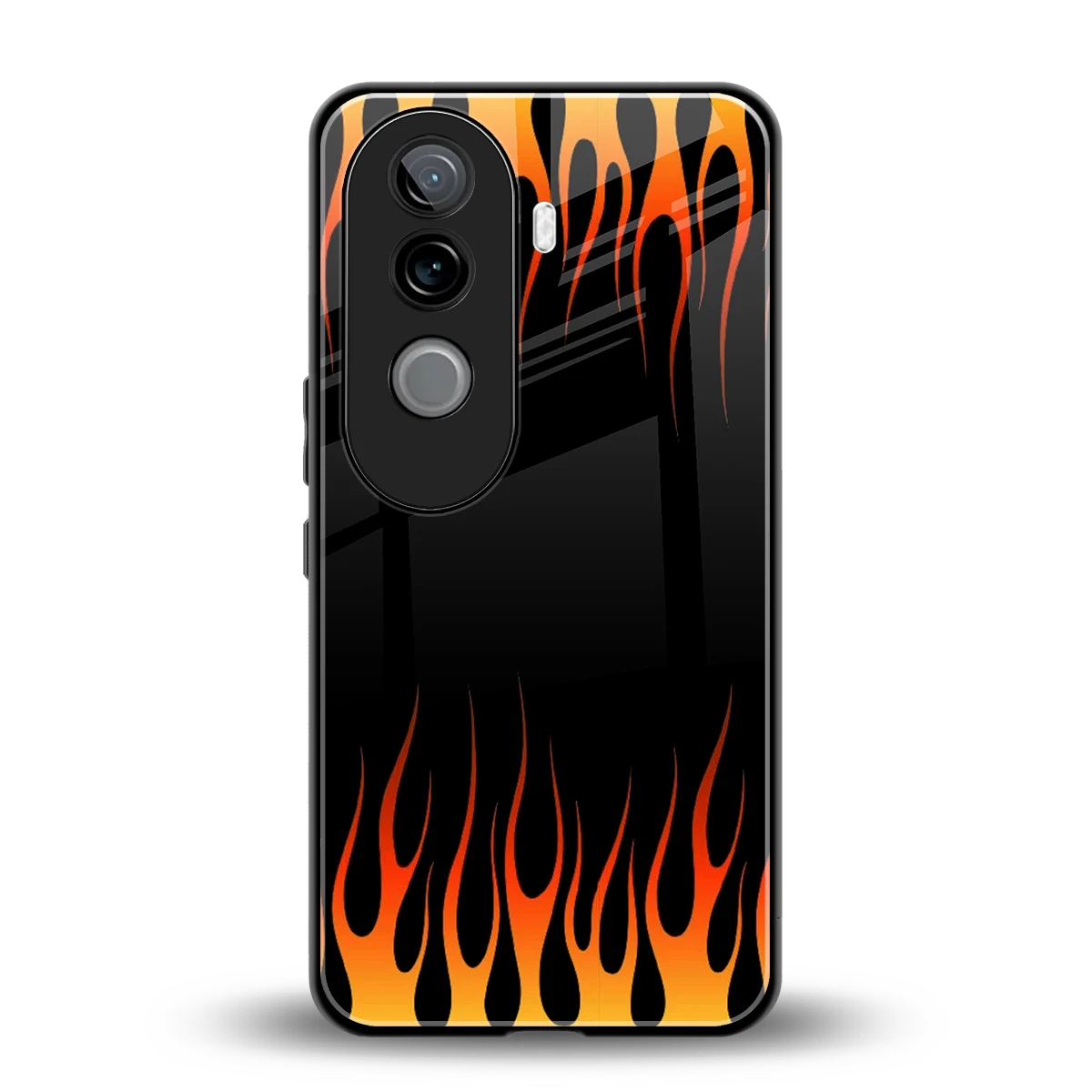 Flames Hot Red back phone cover | glass case for vivo v40e