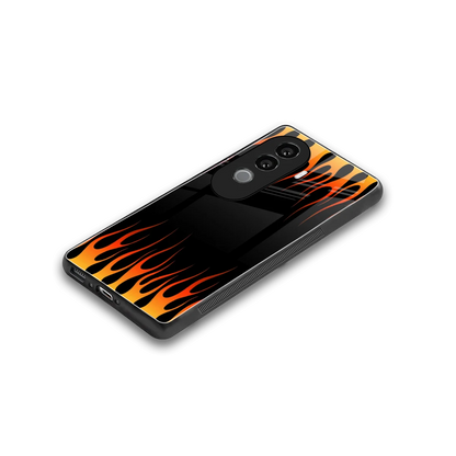 Flames Hot Red stylish phone case for vivo v40e | glossy glass and slim fit