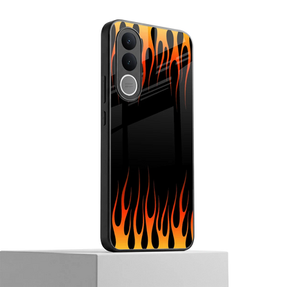 Flames Hot Red vivo v70 fe mobile cover | shockproof glass phone case