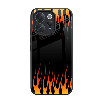 Flames Hot Red back phone cover | glass case for vivo v70 elite