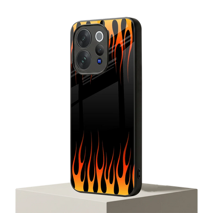 Flames Hot Red vivo v70 elite mobile cover | shockproof glass phone case