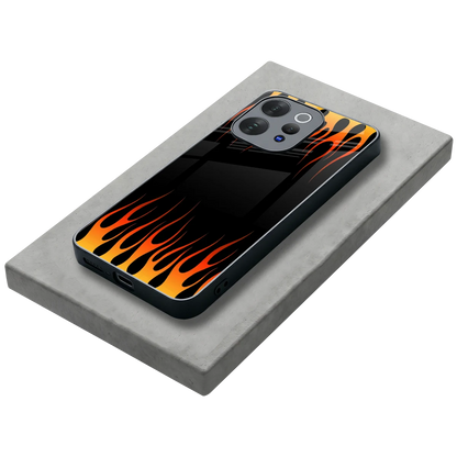 Flames Hot Red stylish phone case for vivo v70 elite | glossy glass and slim fit