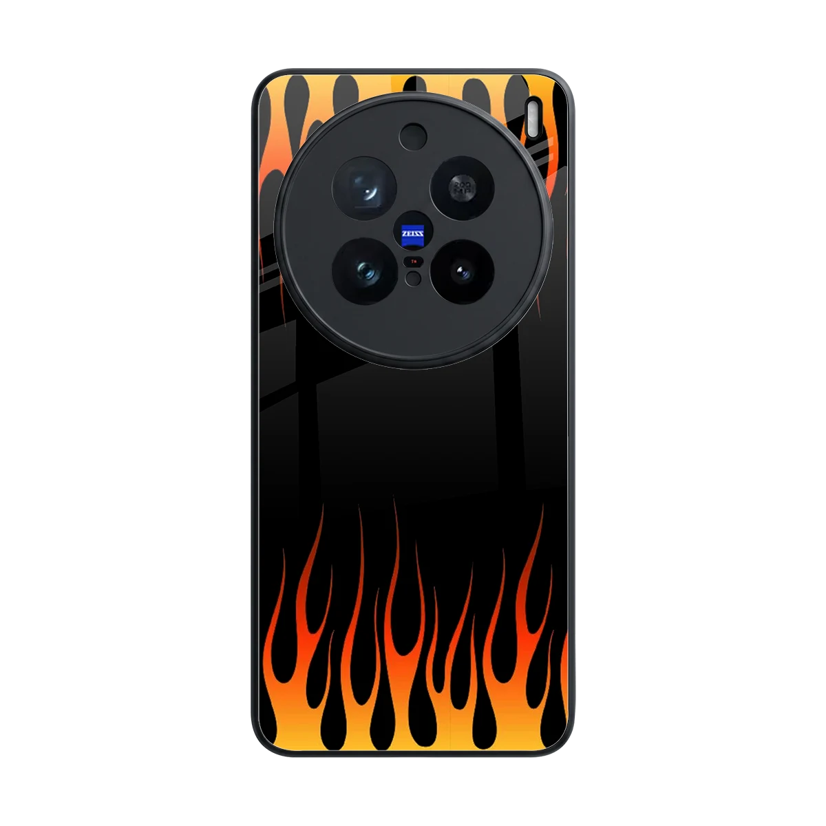 Flames Hot Red back phone cover | glass case for vivo x200 pro