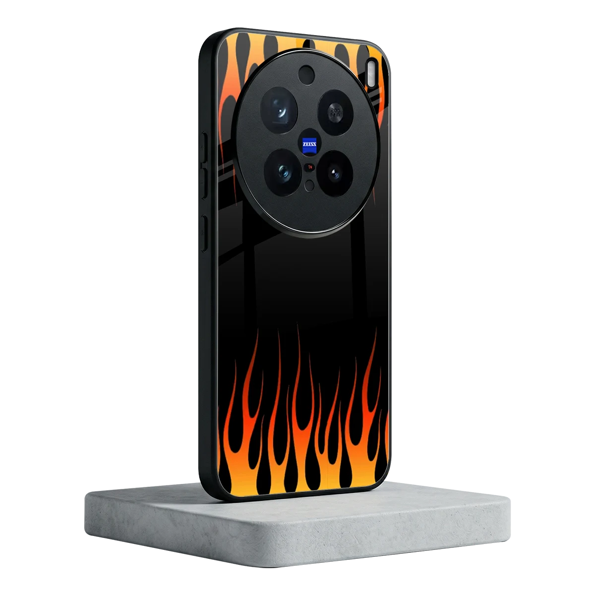 Flames Hot Red vivo x200 pro mobile cover | shockproof glass phone case