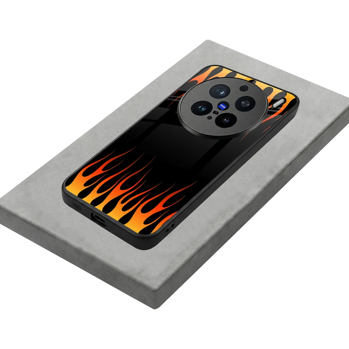 Flames Hot Red stylish phone case for vivo x200 pro | glossy glass and slim fit
