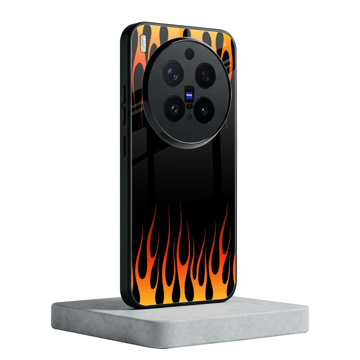 Flames Hot Red vivo x300 pro mobile cover | shockproof glass phone case
