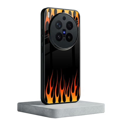 Flames Hot Red vivo x300 pro mobile cover | shockproof glass phone case