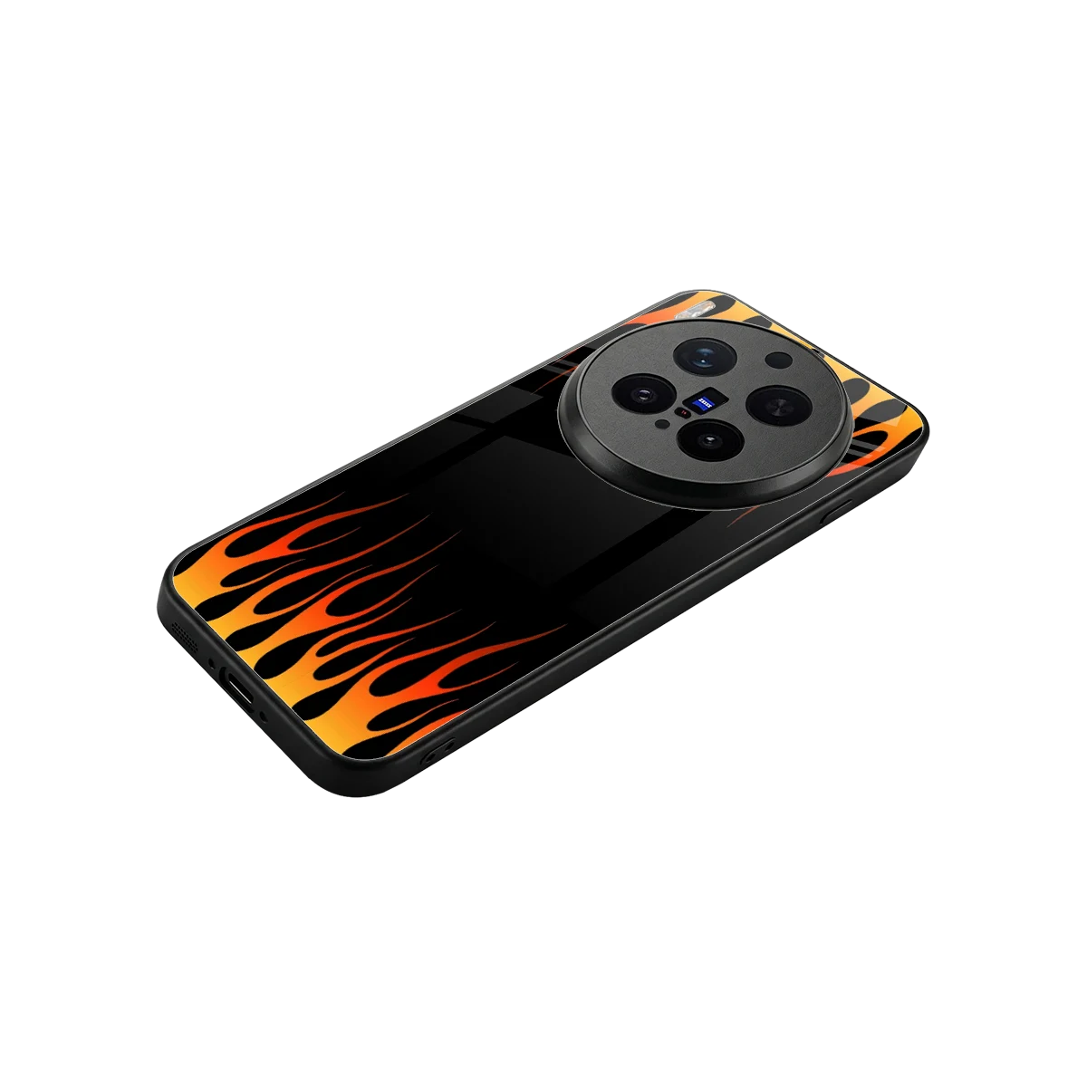 Flames Hot Red stylish phone case for vivo x300 pro | glossy glass and slim fit