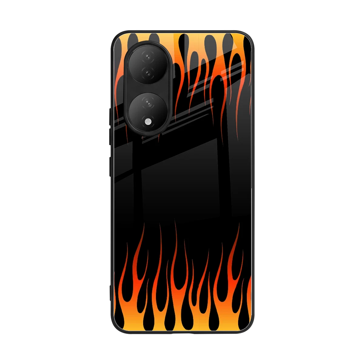 Flames Hot Red back phone cover | glass case for Vivo-y100