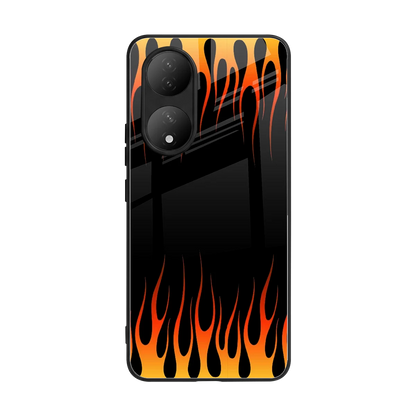 Flames Hot Red back phone cover | glass case for Vivo-y100