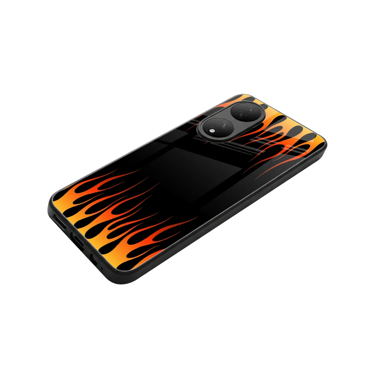 Flames Hot Red stylish phone case for Vivo-y100 | glossy glass and slim fit