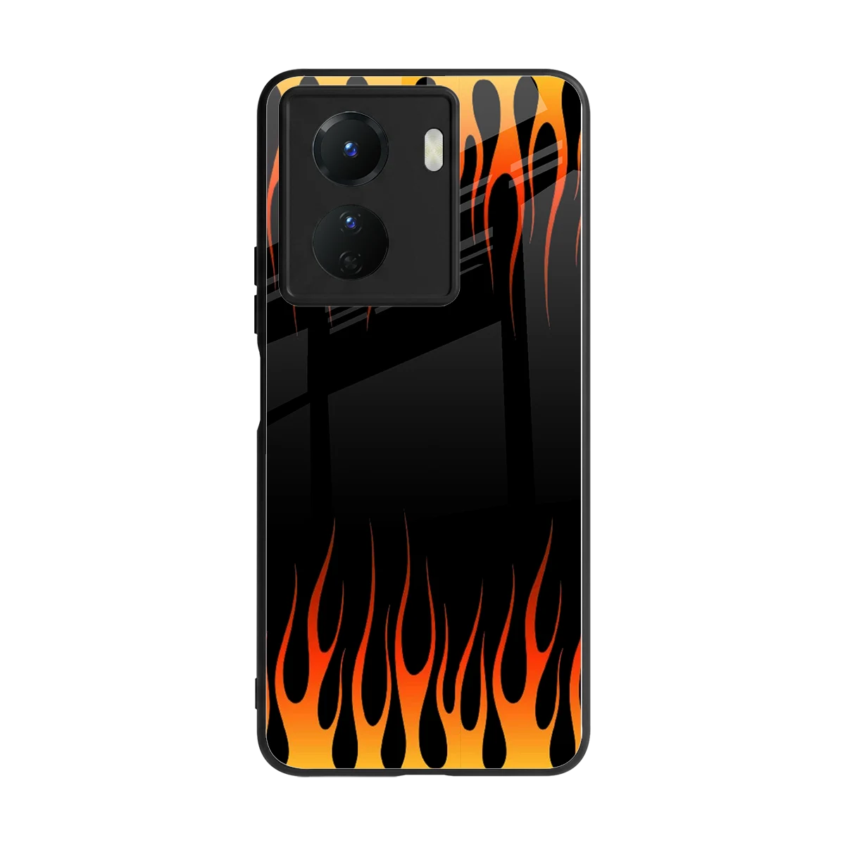 Flames Hot Red back phone cover | glass case for vivo y16