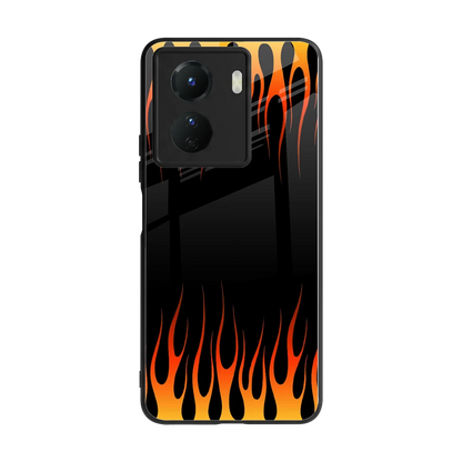 Flames Hot Red back phone cover | glass case for vivo y16