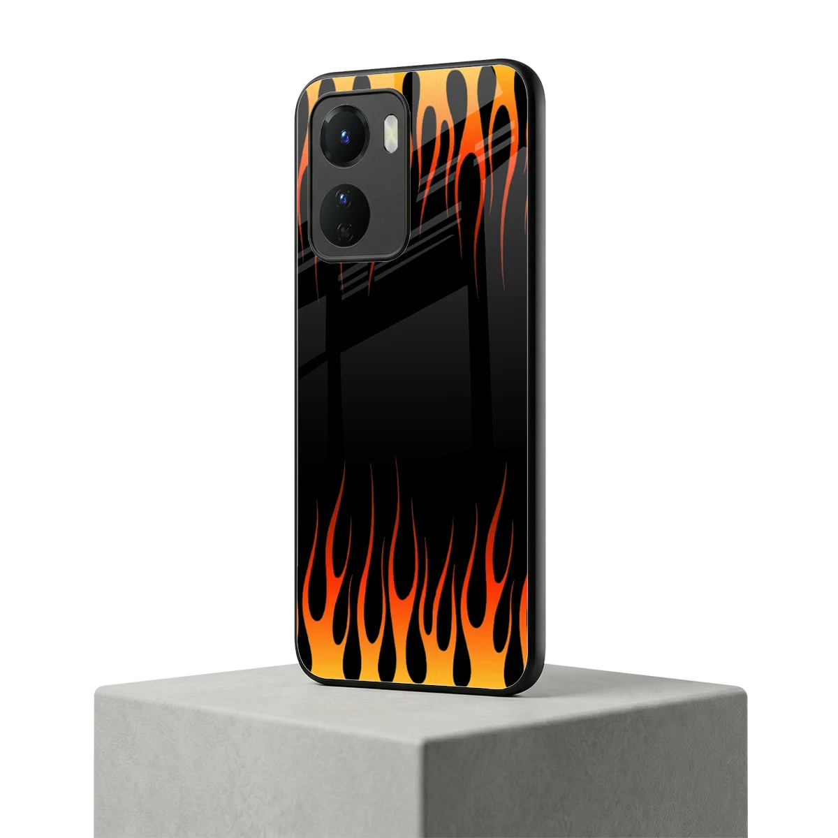 Flames Hot Red vivo y16 mobile cover | shockproof glass phone case