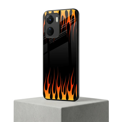 Flames Hot Red vivo y16 mobile cover | shockproof glass phone case