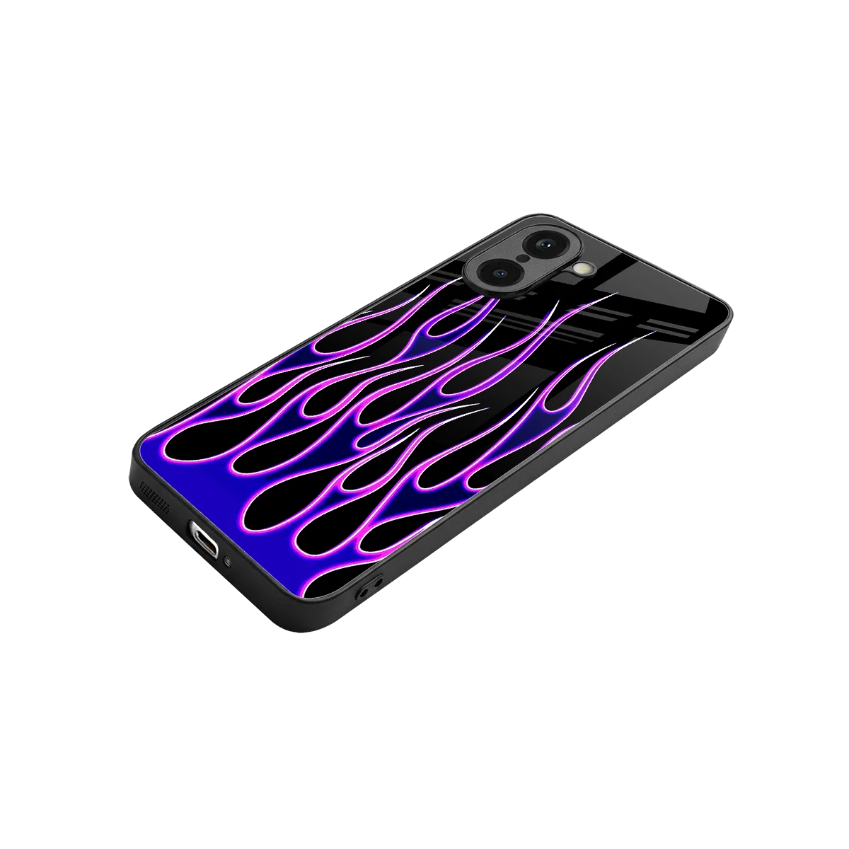 Flames Purple Inferno stylish phone case for oneplus nord ce5 5g | glossy glass and slim fit