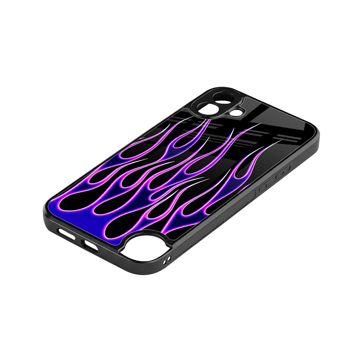 Flames Purple Inferno stylish phone case for cmf nothing phone 1 | glossy glass and slim fit