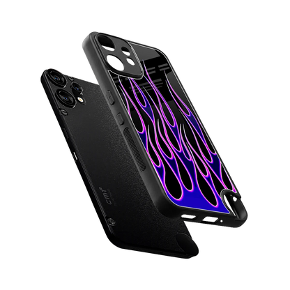 Flames Purple Inferno sleek cmf nothing phone 2 pro cover with tempered glass back and TPU edges